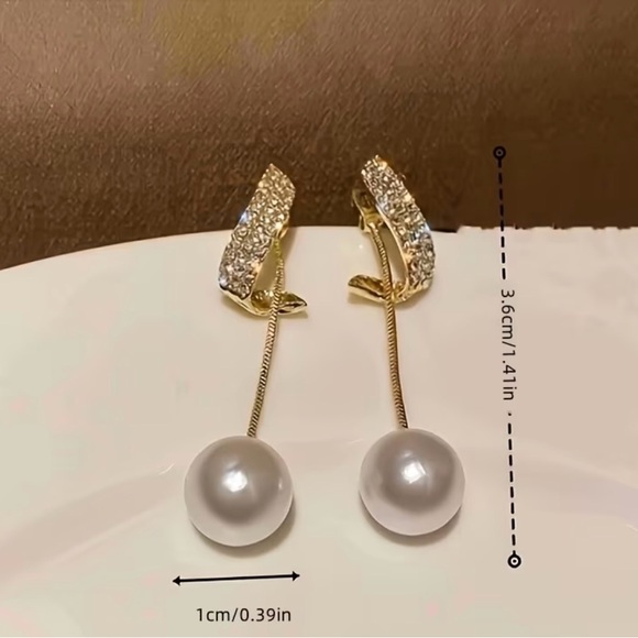 🎊2 pr in 1 Gold and Pearl S Drop Earrings - Picture 4 of 6